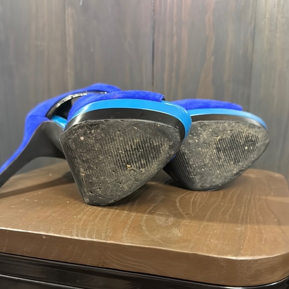 Jessica Simpson Evannan Royal Blue Suede Zip -Back Platform Shootie Heel 7.5 - Picture 6 of 6